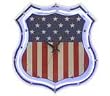 USA Shield Sign Neon Clock