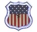 USA Shield Sign Neon Clock