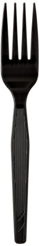 Dixie FM517 Medium Weight Polystyrene Fork, 6.31" Length, Black (Case of 1,000)