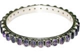 Antique Bangle Sterling Silver Amethyst Gemstone 44 gms. 2.25 inches (ban127)