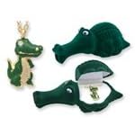 Alligator Crystal Charm Pendant With Velour Alligator Shaped Box