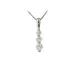 .25CTW Three Stone Diamond Drop Pendant 14K White Gold