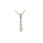 .25CTW Three Stone Diamond Drop Pendant 14K White Gold