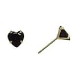 14K Yellow Gold .47 Carat CZ Heart January Birthstone Earrings