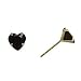 14K Yellow Gold .47 Carat CZ Heart January Birthstone Earrings