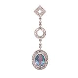 10k White Gold, Diamond & Casseopia Topaz Pendant (2.34ctw)