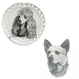 Australian Cattle Dog Heart Shaped Plate, Porcelain by Rosalinde (8' diameter)