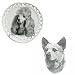 Australian Cattle Dog Heart Shaped Plate, Porcelain by Rosalinde (8' diameter)