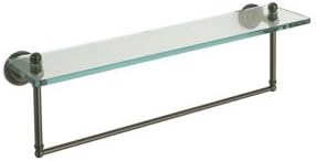 Allied Brass Dottingham 16" Glass Shelf with Towel Bar in Polished Nickel