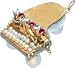 Grand Piano, 14K Gold Charm