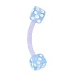 BIOPLAST Light Blue DICE Eyebrow Ring