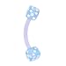 BIOPLAST Light Blue DICE Eyebrow Ring