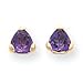 14k Trillion Shape Amethyst Earrings title=