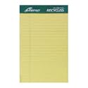 Recycled Pad, Jr. Legal Rule, 15 lb., 5"x8", Canary (AMP20254) Category: Ruled, Perforated and Wirebound Writing Pads