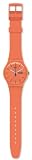 Swatch - NEW GENT COULOURED collection - Montre Mixte - Quartz Analogique - Cadran Corail - Bracelet Plastique Corail