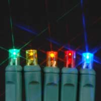 Novelty Lights11ft 50 LED Multicolor Christmas Lights Outdoor/Indoor, 2.5" Spacing, Green Wire String Lights for Festive Xmas Lighting, IP55, UL Listed, Dimmable, Connectable