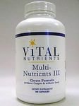 Vital Nutrients Multi-Nutrients III Citrate Formula without Copper or Iron 180 Capsules