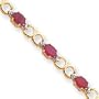 14k Diamonds and Rubies Fancy Diamond Ruby Bracelet - 7.25 Inch - Box Clasp - JewelryWeb