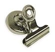 Industrial Grade 2WFW6 Magnetic Bulldog Clip, 1In, Slvr, PK2