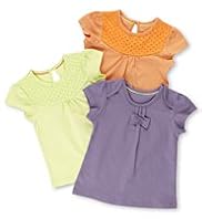 3 Pack Pure Cotton Broderie T-Shirts