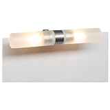 Badezimmerleuchte Spiegelklemmeluchte Metall eisen natur, Glas satiniert (mit Klemmbefestigung bis 7mm)