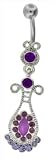 VINTAGE CHIC Amethyst Dangle Belly Button Ring