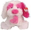 Ty Classic Crush - White Dog with Pink Ear and Hea