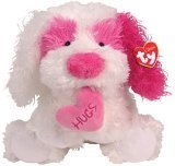 Ty Classic Crush - White Dog with Pink Ear and Hea