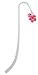 Hot Pink and Orange Flower Silver Plated Charm Bookmark with Pink Swarovski Drop