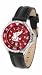 Washington State Cougars Competitor Ladies AnoChrome Watch with Leather Band and Colored Bezel