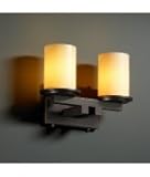 IMAGE OF Justice Design Group CNDL-8772-10-CREM-NCKL Dakota CandleAria 2 Light Wall Sconce in Brushed Nickel with Cream glass