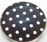 White Dots on Black Glass Magnet