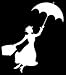 Mary Poppins WHITE Vinyl Car/Laptop/Window/Wall Decal