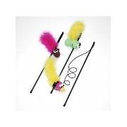 Feather Boa Cat Toy with Wand - Assorted