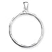 Sterling Silver 38.2 x 2.8mm Plain Coin Bezel Pendant
