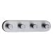 Quadruple Towel Hook - an ingenious design makes life easier (Brushed Chrome) (1 5/8H x 7W x 1D)