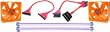 Cables Unlimited - MSC-UVKIT-R - Red UV Reactive Mod-Kit with UV Cold Cathode Flourescent, 80mm Cooling Fans, Rounded Floppy and IDE Cables
