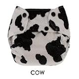 Blueberry One Size Deluxe Pocket Diapers - Snaps - Cow