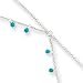 Sterling Silver Turquoise Double Chain Anklet Bracelet - 10 Inch - Italian
