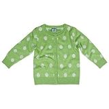Bamboo Baby Polka Dot 100% Organic Knitted Cardigan - Lily Green - 1-2 Years
