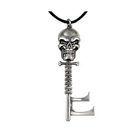 Pirate Skeleton Key Necklace with Pendant. Gothic Jewelry.