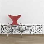 Art Nouveau Iron Railing Wall Decal- Black
