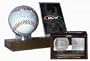 BCW Woodbase Baseball & Card Holder (Real Walnut) - Combo Ball & Card Display - Sports Memoriablia Display Case - Sportscards Collecting Supplies