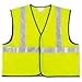 MCR Safety Class 2 Safety Vest, Fluorescent Lime w/Silver Stripe, Polyester, XL