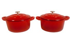FancyCook Enameled Cast Iron Red Mini Casserole (Set of 2)