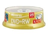 Review Memorex 864614-25 / Memorex DVD+RW 4.7GB (4X Speed) x 25 discs on Spindle
