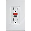 Leviton 7599-RPW 15 Amp, 125 Volt, SmartlockPro GFCI with Red and Black Test and Reset buttons, Decora screwless wallplate included, White