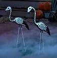2 Halloween Skeleton Yard Flamingos Lawn Decor