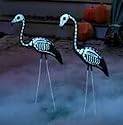 2 Halloween Skeleton Yard Flamingos Lawn Decor