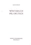 W�rterbuch Pali-Deutsch